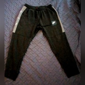 Nike Air Sweatpants, Size XL/TG, Dark Green and Gray striped with logo